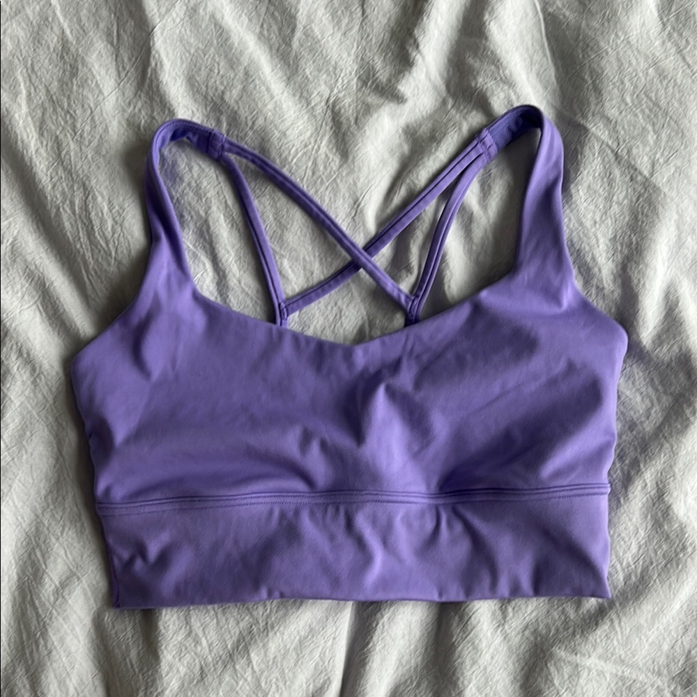 All in Motion Purple Sports Bra with Criss-Cross Straps